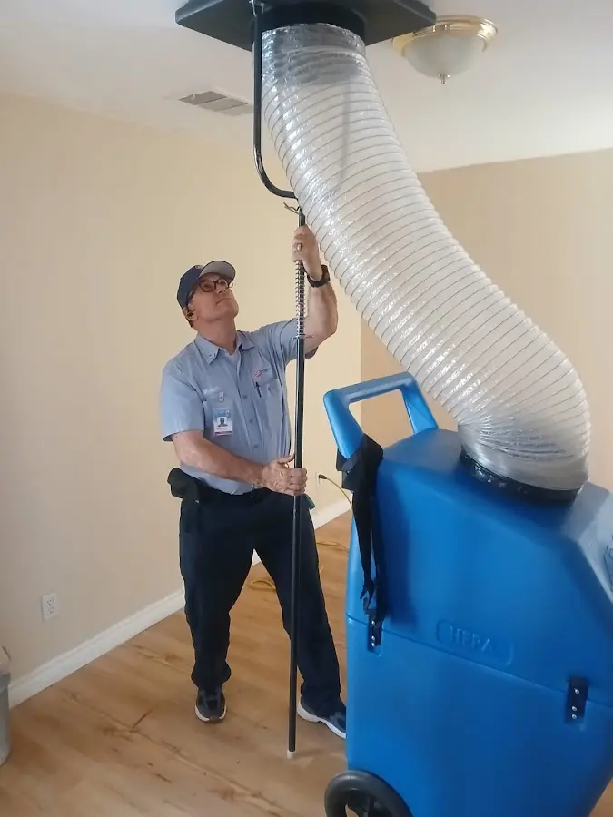 Mini Split Installation technician using HEPA equipment in Ashland